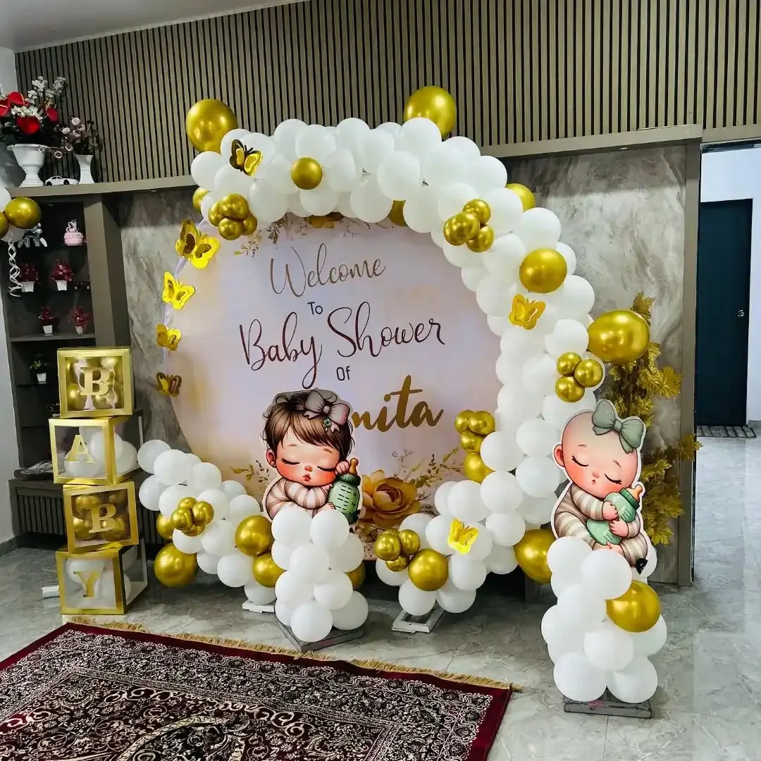 BalloonBazaar baby shower balloon decor installation